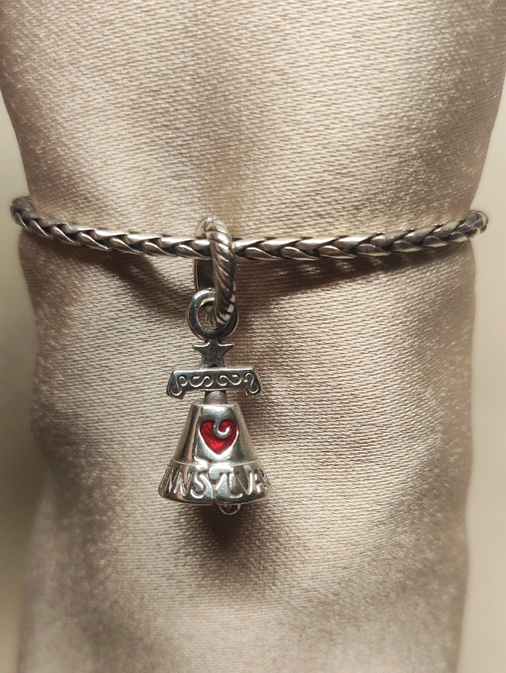 Brighton ❤️ Penn State Liberty Bell Pennsylvania Charm Silver with Red Heart